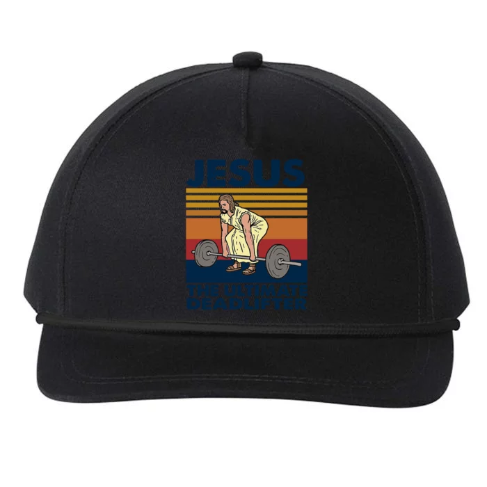 Jesus The Ultimate Deadlifter By Jesus Surfed Co Cute Gift Snapback Five-Panel Rope Hat