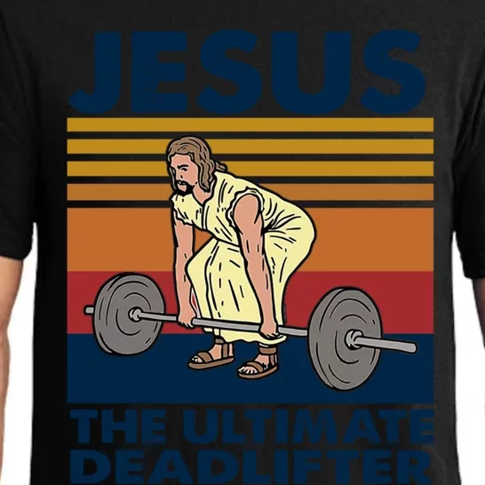 Jesus The Ultimate Deadlifter By Jesus Surfed Co Cute Gift Pajama Set