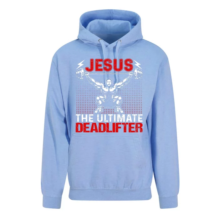 Jesus The Ultimate Deadlifter Vintage Jesus Christ Lovers Unisex Surf Hoodie