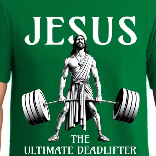 Jesus The Ultimate Deadlifter Funny Christian Gym Gift Pajama Set