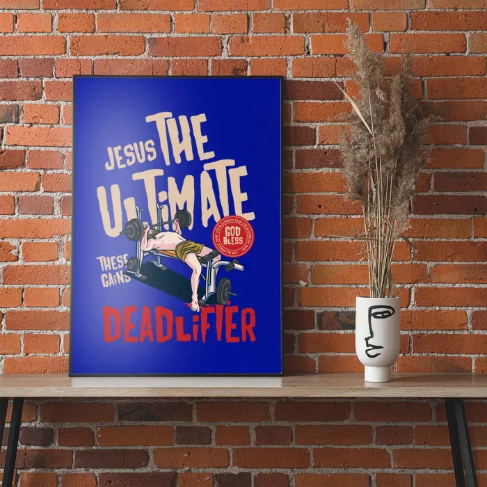 Jesus The Ultimate Deadlifter Weightlifting Christmas Great Gift Poster