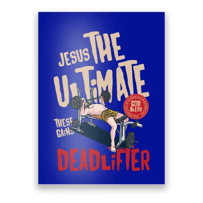 Jesus The Ultimate Deadlifter Weightlifting Christmas Great Gift Poster