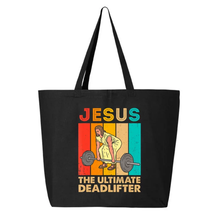 Jesus The Ultimate Deadlifter Vintage Gym Christian 25L Jumbo Tote