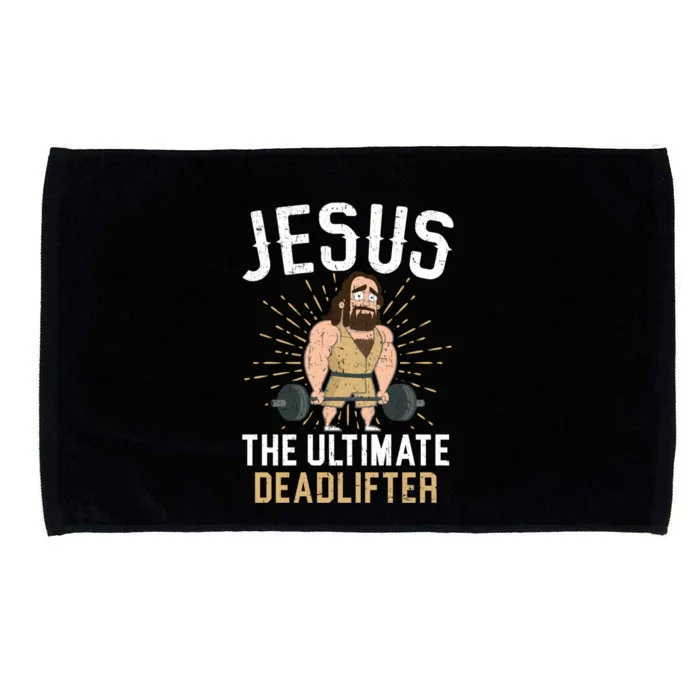 Jesus The Ultimate Deadlifter Religious Christian Believer Cool Gift Microfiber Hand Towel