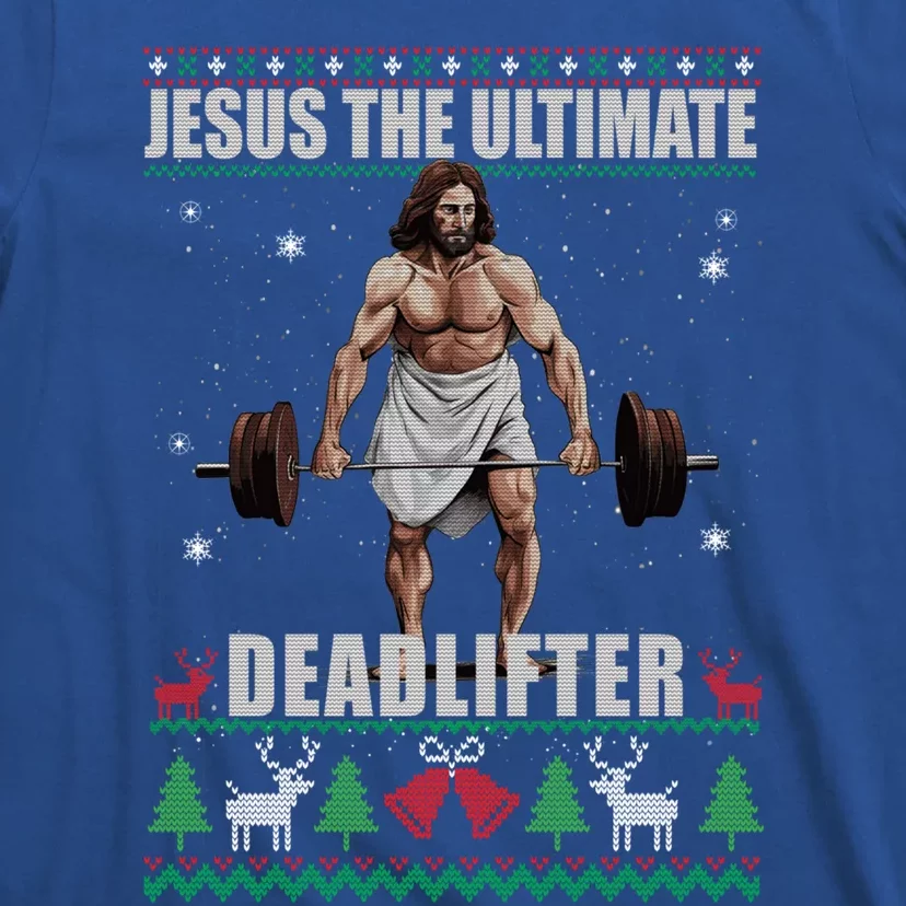 Jesus The Ultimate Deadlifter Ugly Christmas Cool Gift T-Shirt