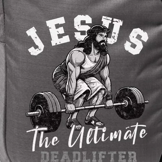 Jesus The Ultimate Deadlifter Funny Christian Workout Gym Impact Tech Backpack