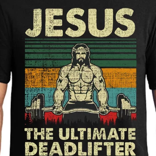 Jesus The Ultimate Deadlifter Funny Christian Workout Jesus Gift Pajama Set