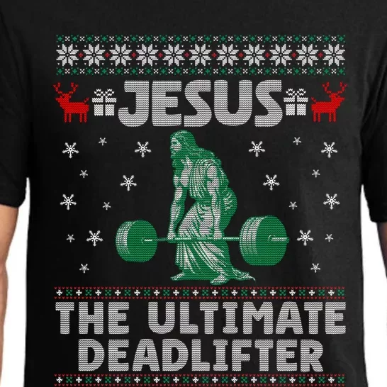 Jesus The Ultimate Deadlifter Christmas Ugly Sweater Cool Gift Pajama Set