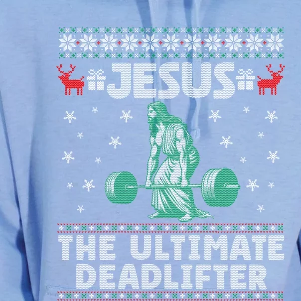 Jesus The Ultimate Deadlifter Christmas Ugly Sweater Cool Gift Unisex Surf Hoodie