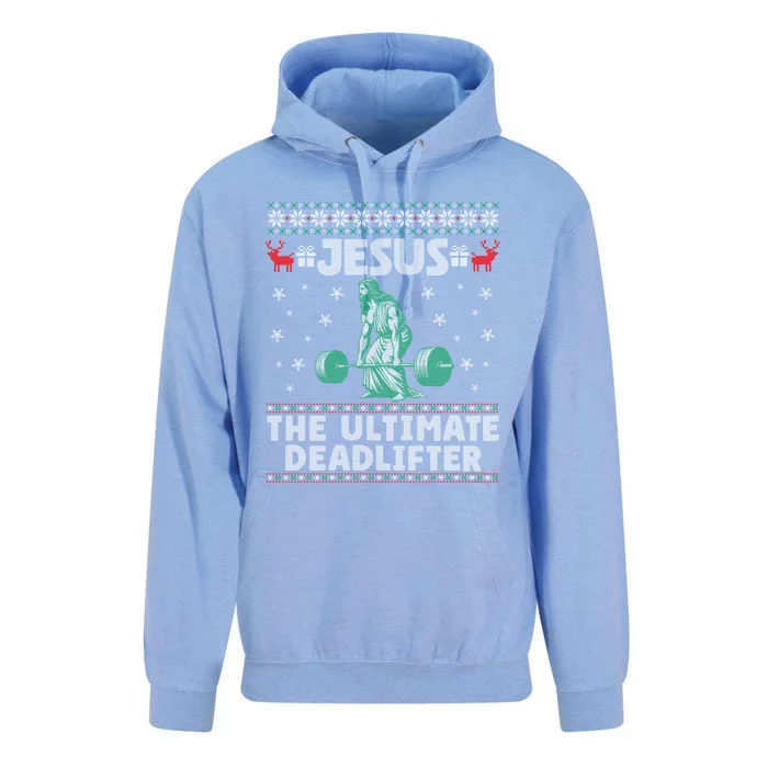 Jesus The Ultimate Deadlifter Christmas Ugly Sweater Cool Gift Unisex Surf Hoodie