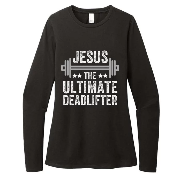 Jesus The Ultimate Deadlifter Gym Fitness Athlete Womens CVC Long Sleeve Shirt