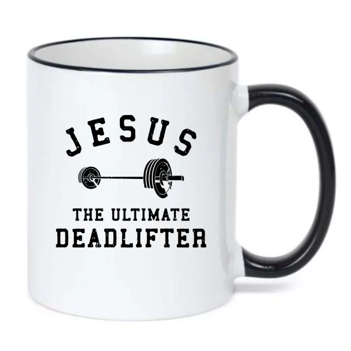 Jesus The Ultimate Deadlifter Christian Gym Workout Exercise Great Gift Black Color Changing Mug