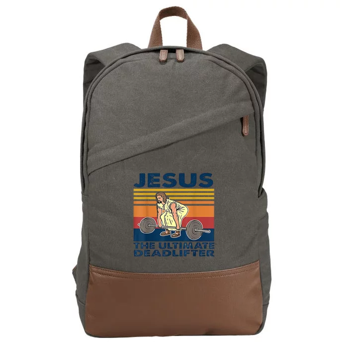 Jesus The Ultimate Deadlift Vintage Gift Cotton Canvas Backpack