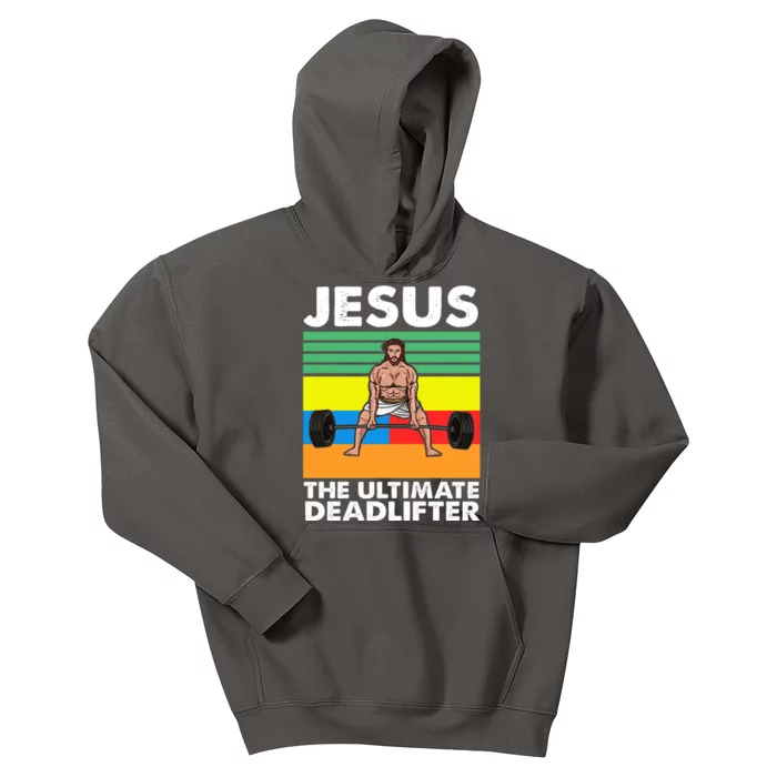 Jesus The Ultimate Deadlifter Fitness Humor Kids Hoodie