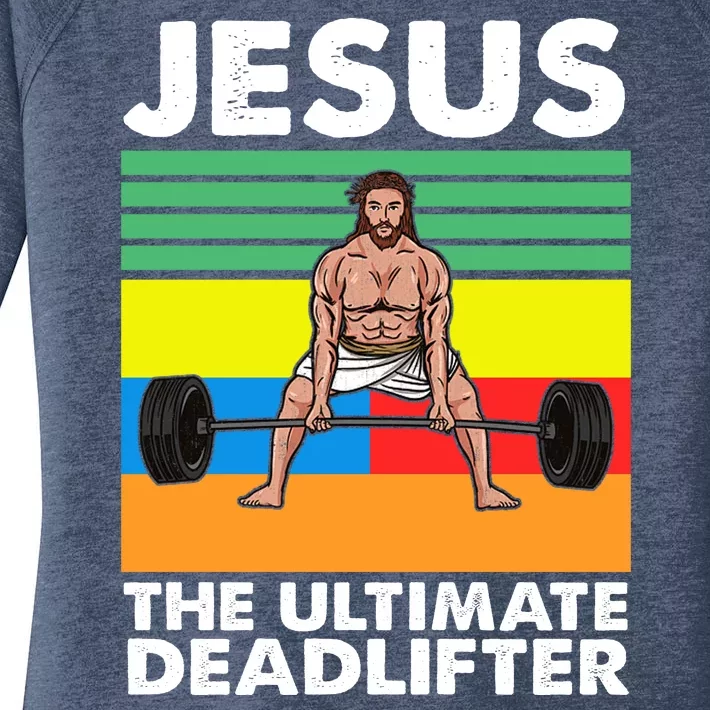 Jesus The Ultimate Deadlifter Fitness Humor Women's Perfect Tri Tunic Long Sleeve Shirt