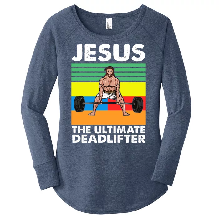 Jesus The Ultimate Deadlifter Fitness Humor Women's Perfect Tri Tunic Long Sleeve Shirt