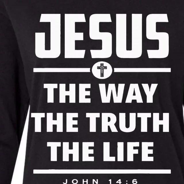 Jesus The Way The Truth The Life Bible Verse Jesus Womens Cotton Relaxed Long Sleeve T-Shirt