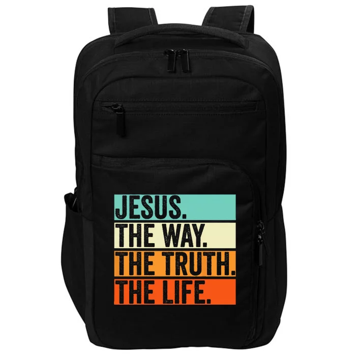 Jesus The Way Truth Life Bible Verse Christian Worship Impact Tech Backpack