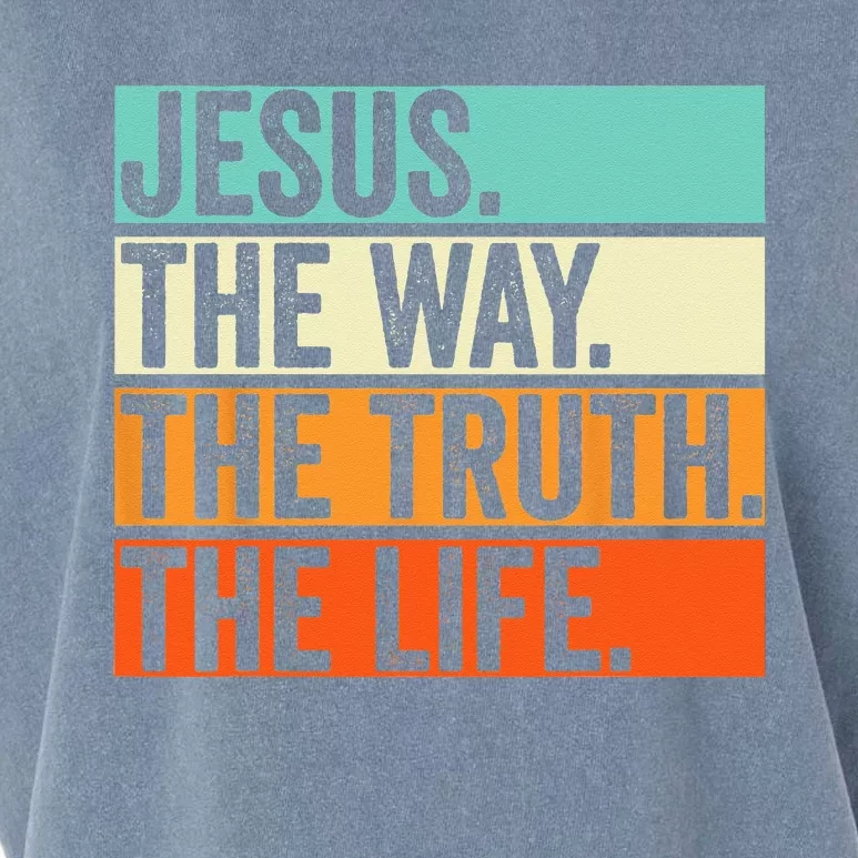 Jesus The Way Truth Life Bible Verse Christian Worship Garment-Dyed Women's Muscle Tee