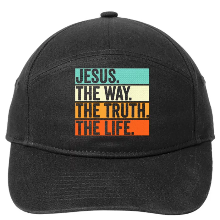 Jesus The Way Truth Life Bible Verse Christian Worship 7-Panel Snapback Hat