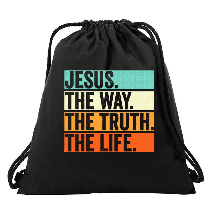 Jesus The Way Truth Life Bible Verse Christian Worship Drawstring Bag