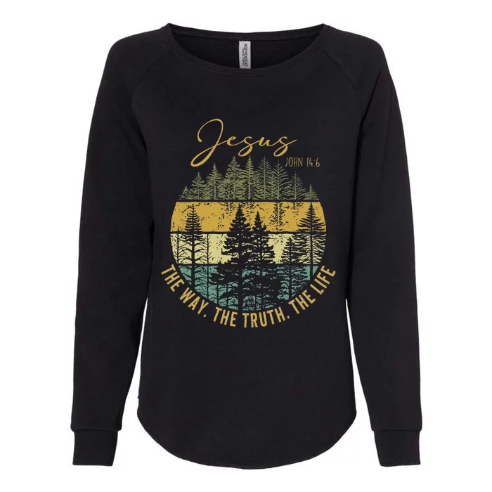 Jesus The Way Truth Life Christian Worship Womens California Wash Sweatshirt