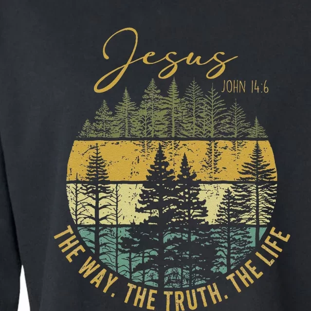 Jesus The Way Truth Life Christian Worship Cropped Pullover Crew