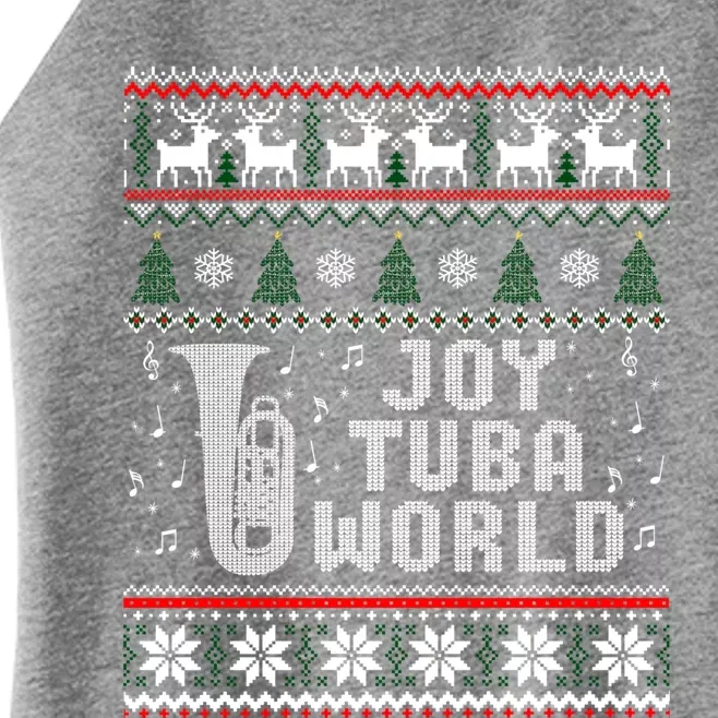 Joy Tuba World Funny Christmas Ugly Sweater Gift Women’s Perfect Tri Rocker Tank