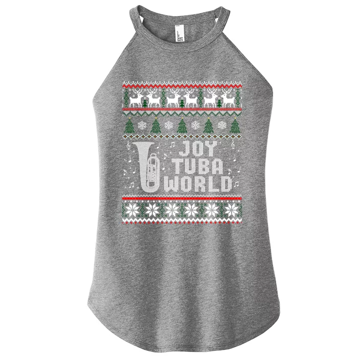 Joy Tuba World Funny Christmas Ugly Sweater Gift Women’s Perfect Tri Rocker Tank