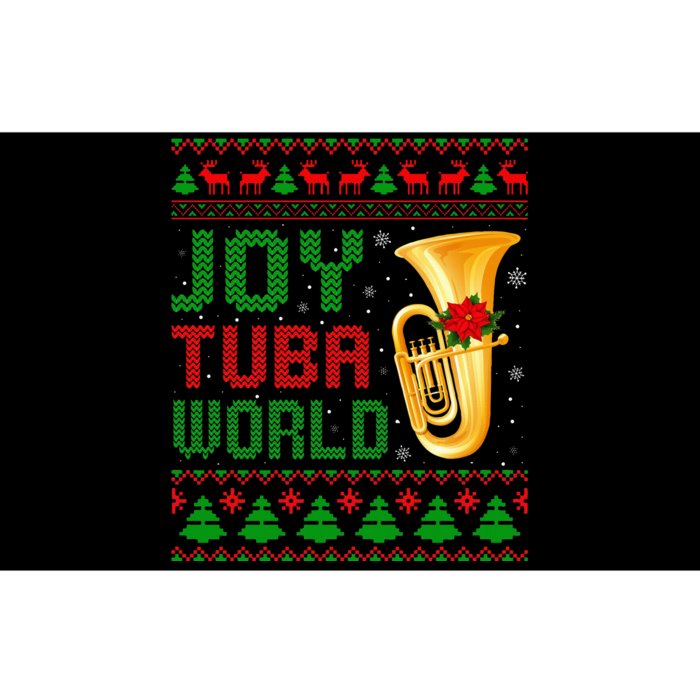 Joy Tuba World Xmas Music Lover Ugly Christmas Sweater Bumper Sticker