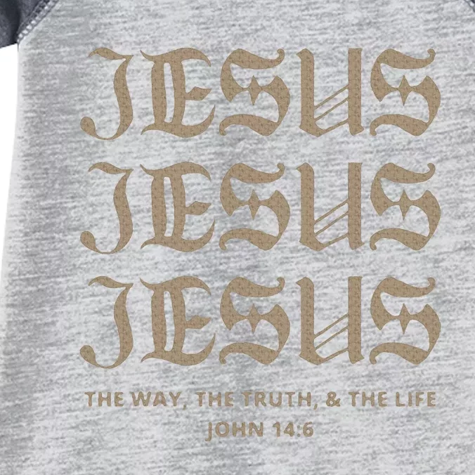 Jesus the way truth life john 146 christian Infant Baby Jersey Bodysuit