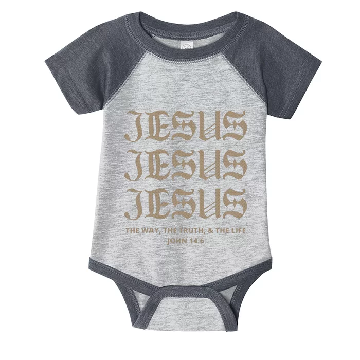 Jesus the way truth life john 146 christian Infant Baby Jersey Bodysuit