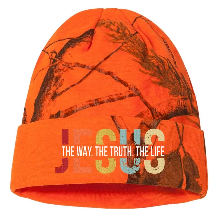 Jesus The Way Truth Life John 146 Christian Bible Vintage Kati - 12in Camo Beanie