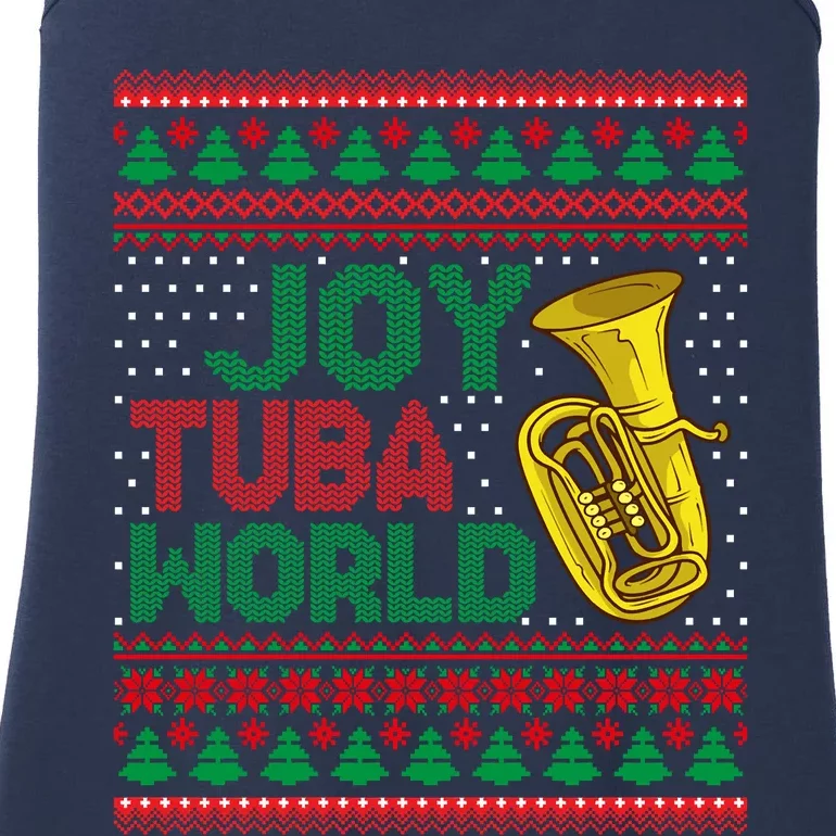 Joy Tuba World Ugly Christmas Sweater Music Lover Xmas Ladies Essential Tank