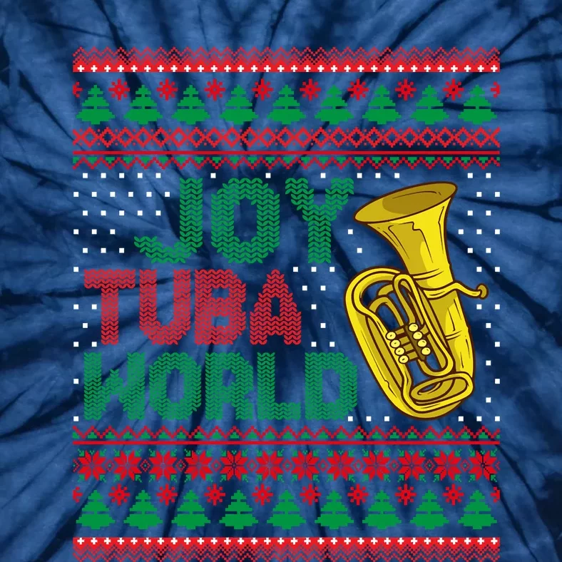 Joy Tuba World Ugly Christmas Sweater Music Lover Xmas Tie-Dye T-Shirt