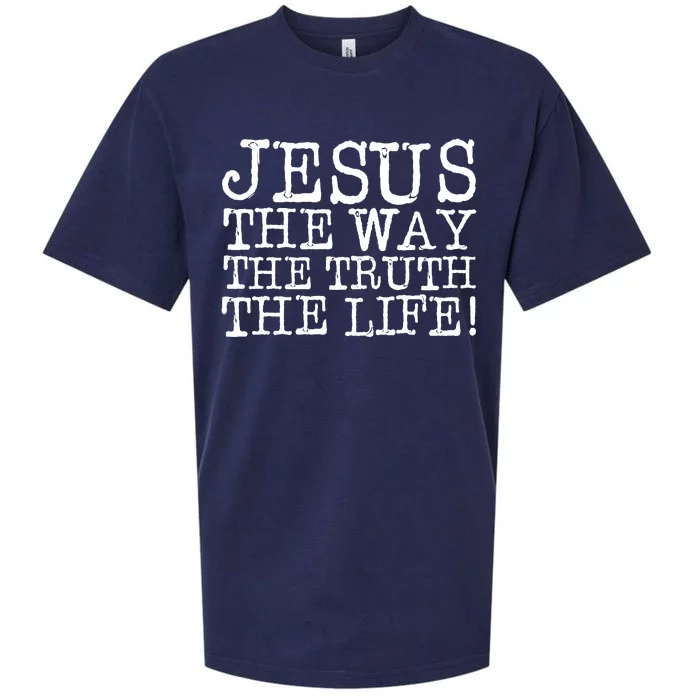 Jesus The Way The Truth The Life Sueded Cloud Jersey T-Shirt