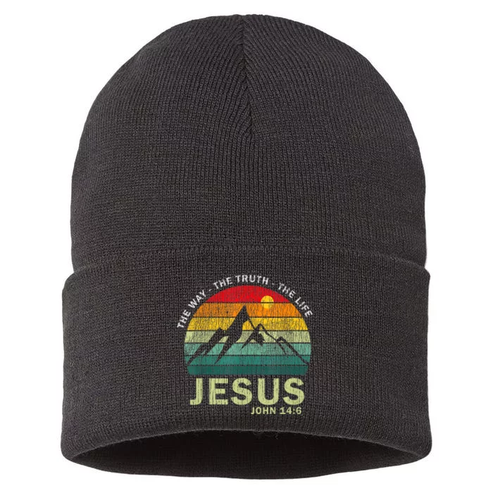 Jesus The Way Truth Life Christian Worship Sustainable Knit Beanie