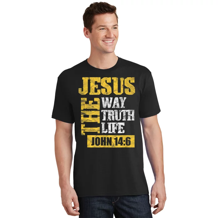 Jesus The Way Truth Life John 14:6 Christian Bible Verse T-Shirt