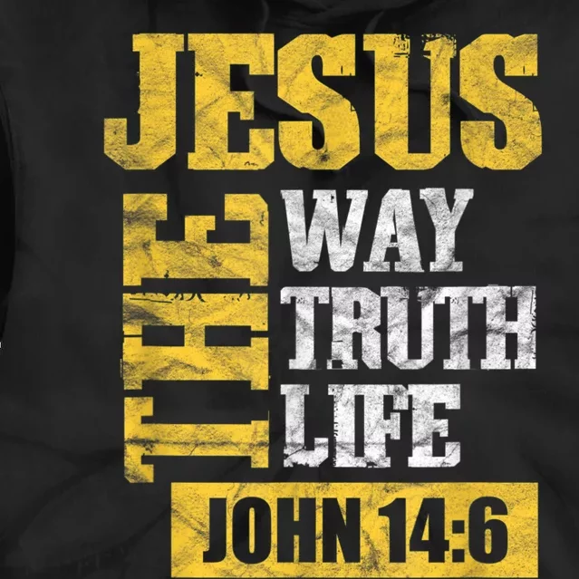 Jesus The Way Truth Life John 14:6 Christian Bible Verse Tie Dye Hoodie