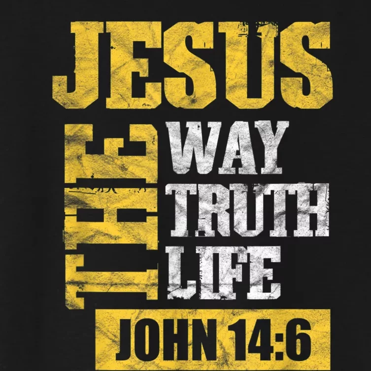 Jesus The Way Truth Life John 14:6 Christian Bible Verse Women's Crop Top Tee