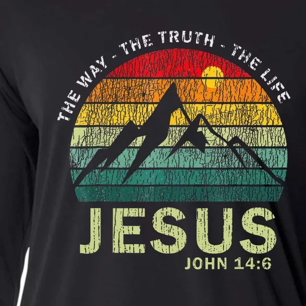 Jesus The Way Truth Life Christian Worship Cooling Performance Long Sleeve Crew