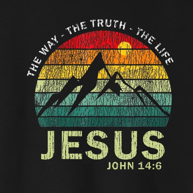 Jesus The Way Truth Life Christian Worship Women's Crop Top Tee