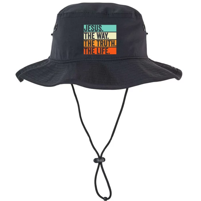 Jesus The Way Truth Life Bible Verse Christian Worship Legacy Cool Fit Booney Bucket Hat