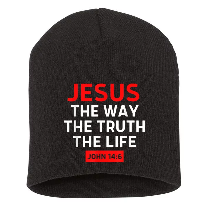 Jesus The Way Truth Life John 14:6 Christian Bible Verse Short Acrylic Beanie