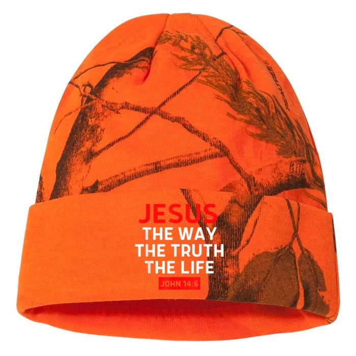 Jesus The Way Truth Life John 14:6 Christian Bible Verse Kati - 12in Camo Beanie