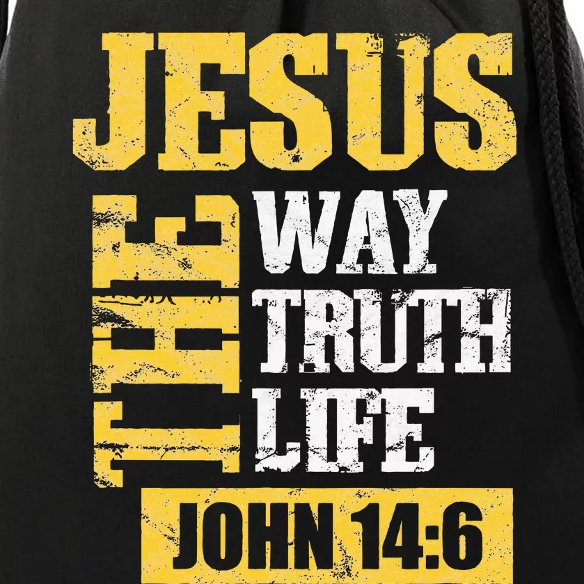 Jesus The Way Truth Life John 146 Christian Drawstring Bag