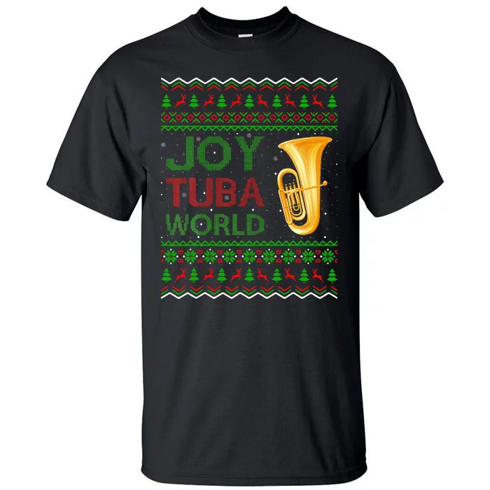 Joy Tuba World Music Lover Xmas Gift Ugly Tuba Christmas Tall T-Shirt