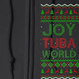 Joy Tuba World Music Lover Xmas Gift Ugly Tuba Christmas Full Zip Hoodie