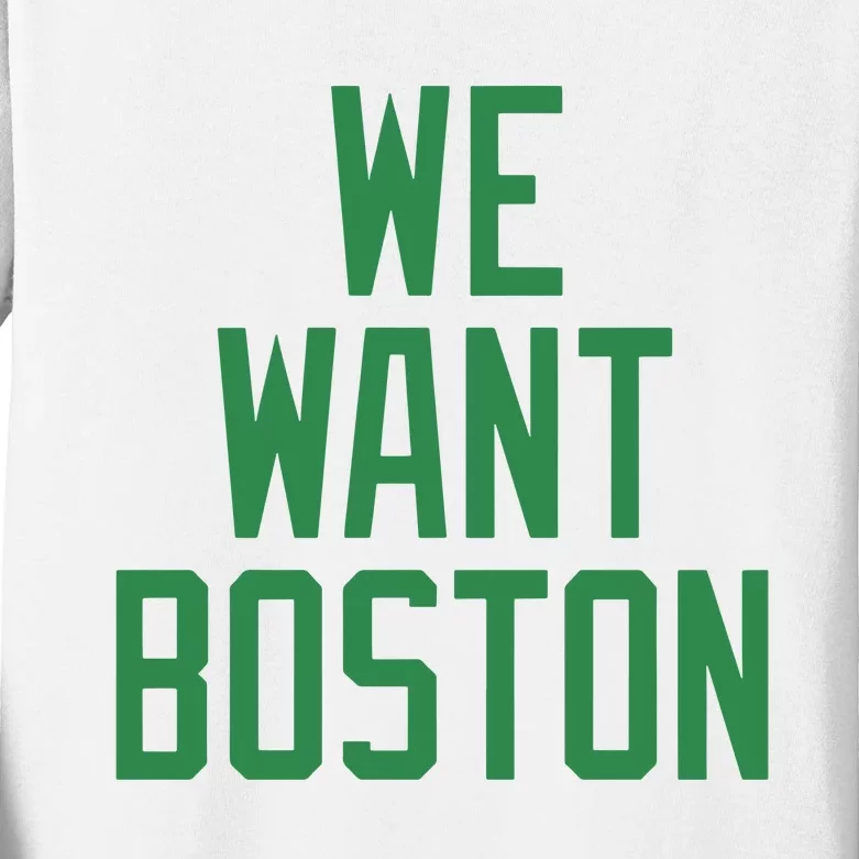 Jayson Tatum We Want Boston Kids Long Sleeve Shirt