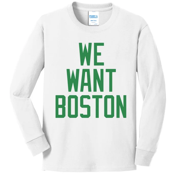 Jayson Tatum We Want Boston Kids Long Sleeve Shirt